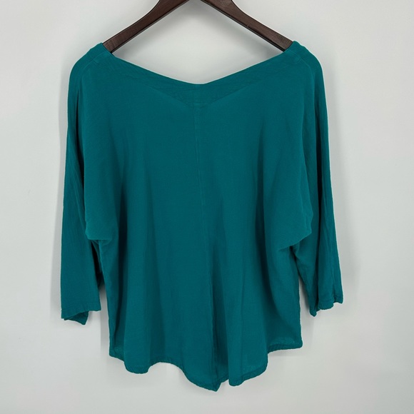 Oh My Gauze! Cardigan Top Set Layered Lagenlook Blue Resort Cruise Size 2 Large - Picture 10 of 10